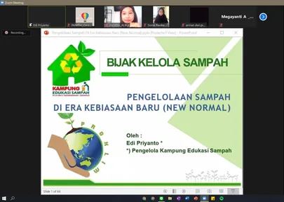 Screen capture of an online session on waste management